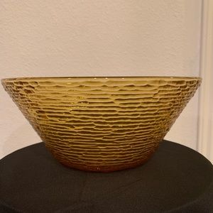 Vintage Anchor Hocking Golden Amber Large Serving Bowl